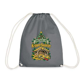 Christbaum-Crew Krippen-Bauleiter - Turnbeutel - Grau - Vorne