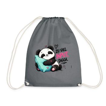 Zu viel Input Digga Panda - Turnbeutel - Grau - Vorne