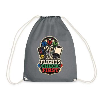 FLIGHTS CHECK FIRST - Turnbeutel - Grau - Vorne