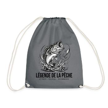 Fischen, Fisch, Poisson, Pêcheur - Turnbeutel - Grau - Vorne