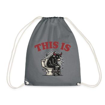 This Is Bullshit – Lustiger Bulle im Retro-Stil - Turnbeutel - Grau - Vorne