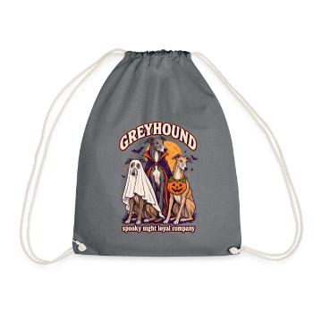 Spooky Night Loyal Company – Windhund Halloween - Turnbeutel - Grau - Vorne