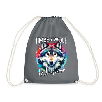 Grauwolf Flüsterer - Turnbeutel - Grau - Vorne