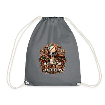 Espresso braucht Druck - Turnbeutel - Grau - Vorne