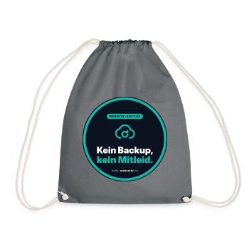 Kein Backup, Kein Mitleid. Admin Shirt - Turnbeutel - Grau - Vorne