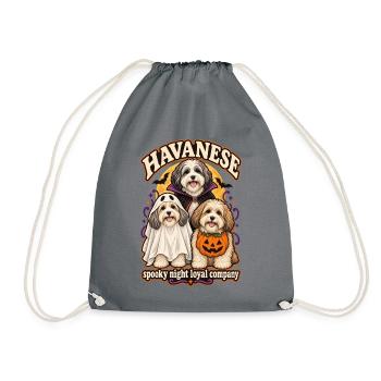 Spooky Night Loyal Company – Havanesisches Halloween - Turnbeutel - Grau - Vorne