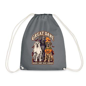 Spooky Night Loyal Company – Deutsche Dogge Halloween - Turnbeutel - Grau - Vorne