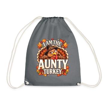 Tante Truthahn Thanksgiving-lustiges Familienessen der Tante - Turnbeutel - Grau - Vorne