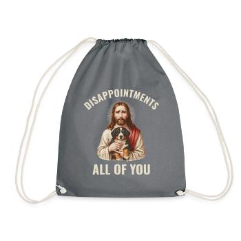 Disappointments Jesus mit Berner Sennenhund - Turnbeutel - Grau - Vorne