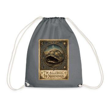 I'm Allergic To Mornings Turtle - Turnbeutel - Grau - Vorne