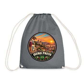 Ouro Preto Brasilien Stadt Landschaft Berge - Turnbeutel - Grau - Vorne