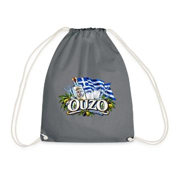 Ouzo Griechenland - Turnbeutel - Grau - Vorne