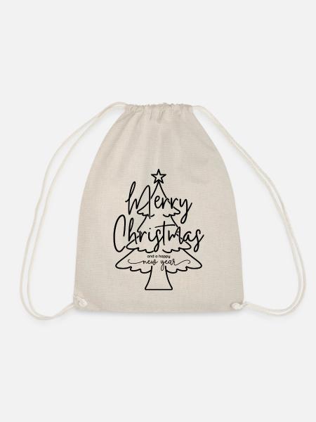Merry Christmas and a Happy New Year - Turnbeutel - Natur