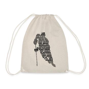 Hockey Player Word Art - Drawstring Bag - nature - Front