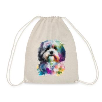 Havanesischer Hund Bichon Habanero Colorful Pop - Turnbeutel - Natur - Vorne