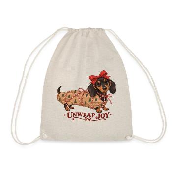 Unwrap Joy Christmas Dachshund - Turnbeutel - Natur - Vorne