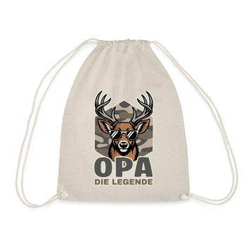 Opa die Legende Hirsch - Turnbeutel - Natur - Vorne