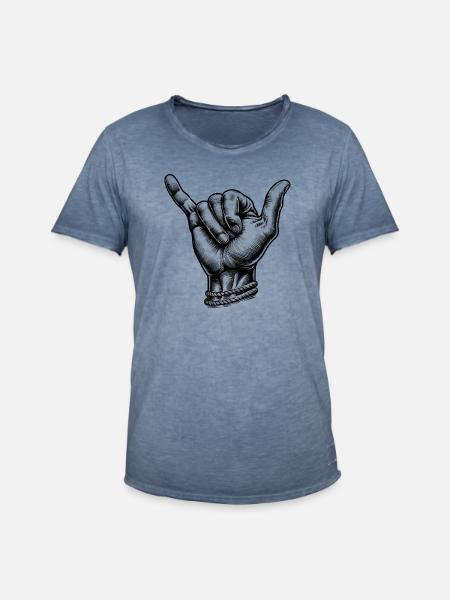 Relax Surfer Hand - Men's Vintage T-Shirt - vintage denim