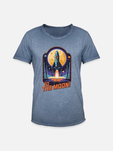 Zum Mond - Männer Vintage T-Shirt - Vintage Denim