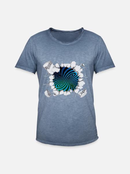 Matrix wirbelstrom bricht aus - Männer Vintage T-Shirt - Vintage Denim