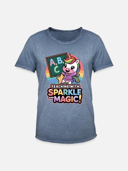 Teaching With Sparkle And Magic! - Men's Vintage T-Shirt - vintage denim