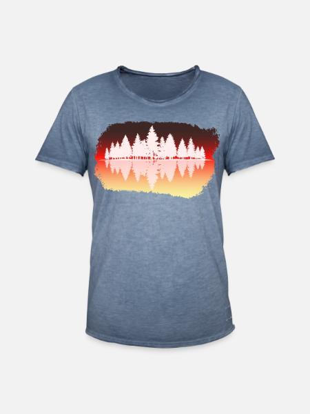 Wald - Forest - Männer Vintage T-Shirt - Vintage Denim