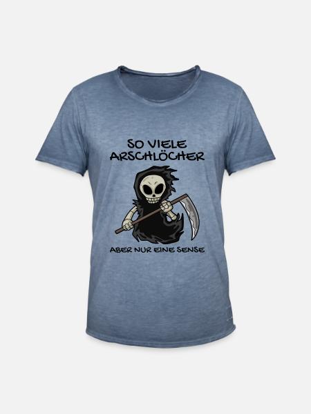 Sensenmann - Männer Vintage T-Shirt - Vintage Denim