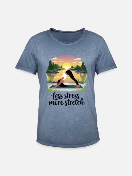 Less Stress, More Stretch - Men's Vintage T-Shirt - vintage denim