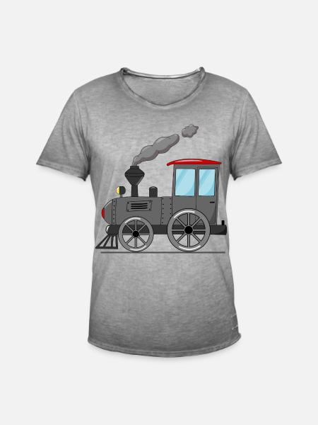 Children's train railway grey - Men's Vintage T-Shirt - vintage grey