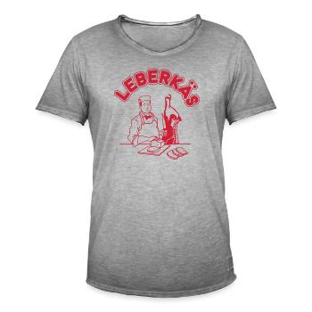 Leberkäs - Leberkäse Metzger - Männer Vintage T-Shirt - Vintage Grau - Vorne