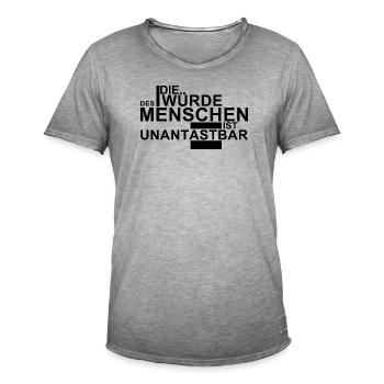 DIE WÜRDE DES MENSCHEN IST UNANTASTBAR - Männer Vintage T-Shirt - Vintage Grau - Vorne