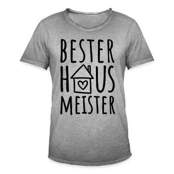 Bester Hausmeister - Männer Vintage T-Shirt - Vintage Grau - Vorne