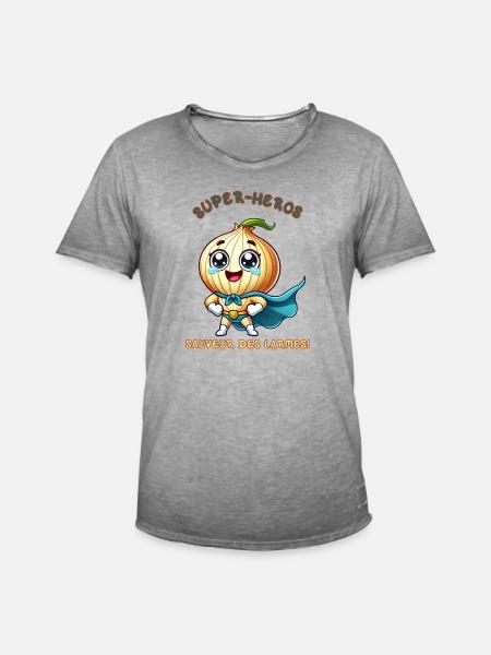 Superhero - Savior of Tears - Men's Vintage T-Shirt - vintage grey