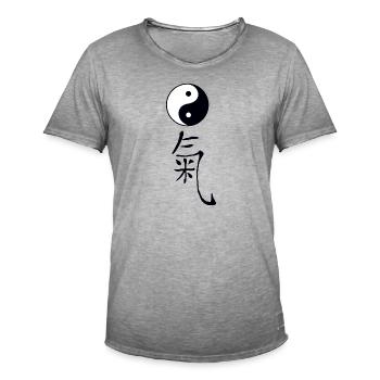 tao qi - Männer Vintage T-Shirt - Vintage Grau - Vorne