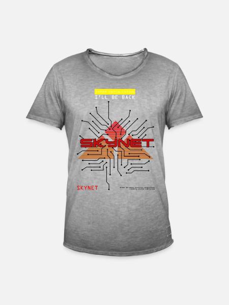 Skynet - Terminator - Männer Vintage T-Shirt - Vintage Grau
