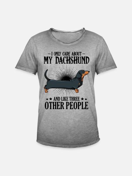 dachshund - Men's Vintage T-Shirt - vintage grey