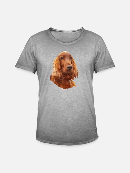 Irish Setter Red - Männer Vintage T-Shirt - Vintage Grau