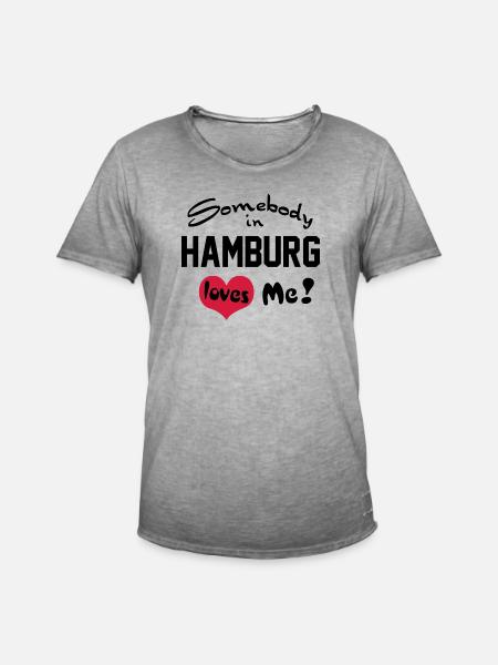 hamburg - Männer Vintage T-Shirt - Vintage Grau