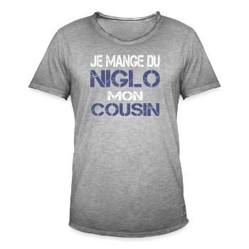 Je mange du Niglo - T-shirt vintage Homme - vintage gris - Devant