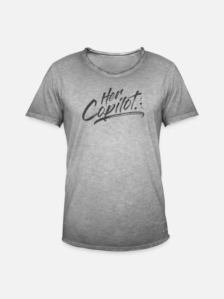 Her Copilot - Men's Vintage T-Shirt - vintage grey