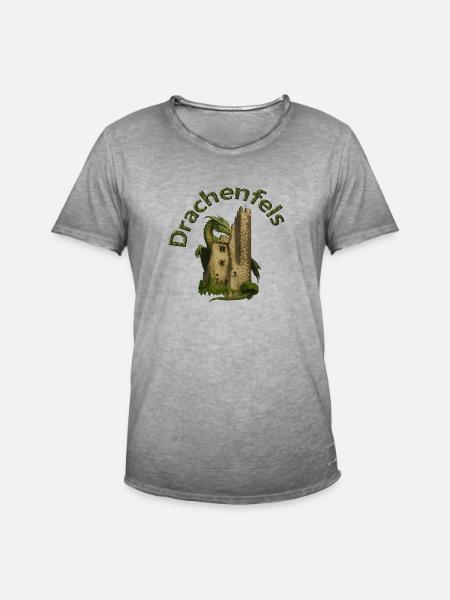 Drachenfels - Männer Vintage T-Shirt - Vintage Grau