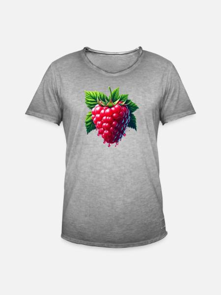 Runny leafy raspberry - Men's Vintage T-Shirt - vintage grey