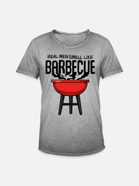 Red Kettle Grill Illustration - T-shirt vintage Homme - vintage gris
