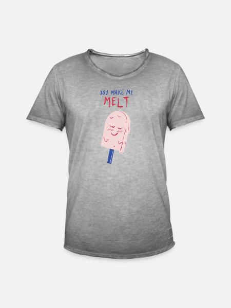 you make me melt icecream - Men's Vintage T-Shirt - vintage grey