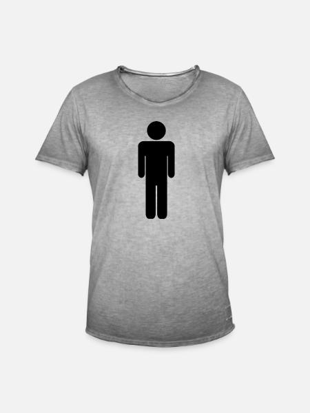 Mann - Männer Vintage T-Shirt - Vintage Grau
