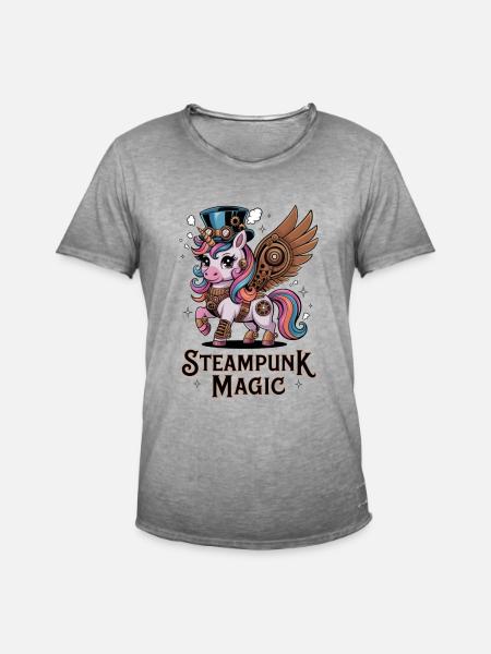 Steampunk-Magie - Männer Vintage T-Shirt - Vintage Grau