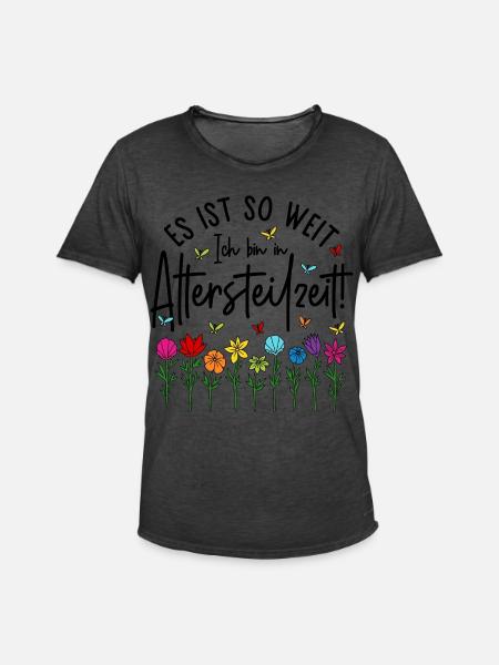 Es ist soweit Ich bin in Altersteilzeit - Blumen - Männer Vintage T-Shirt - Vintage Schwarz