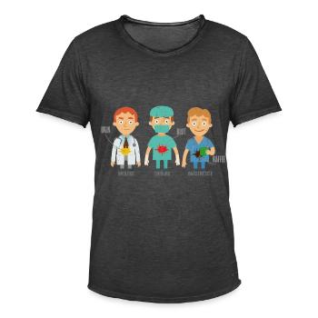 Kaffeefleckiger Anästhesist Arztkittel - Männer Vintage T-Shirt - Vintage Schwarz - Vorne