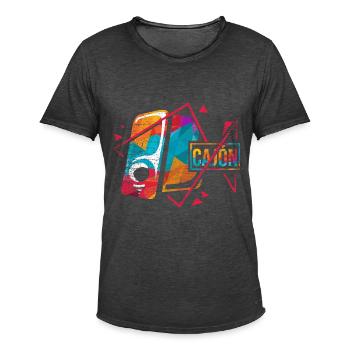 Grooviger Cajón Trommelrhythmus - Männer Vintage T-Shirt - Vintage Schwarz - Vorne