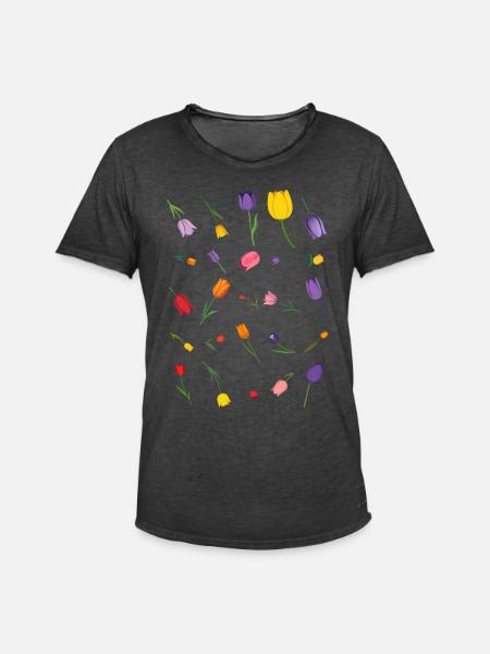 Source - T-shirt vintage Homme - noir vintage